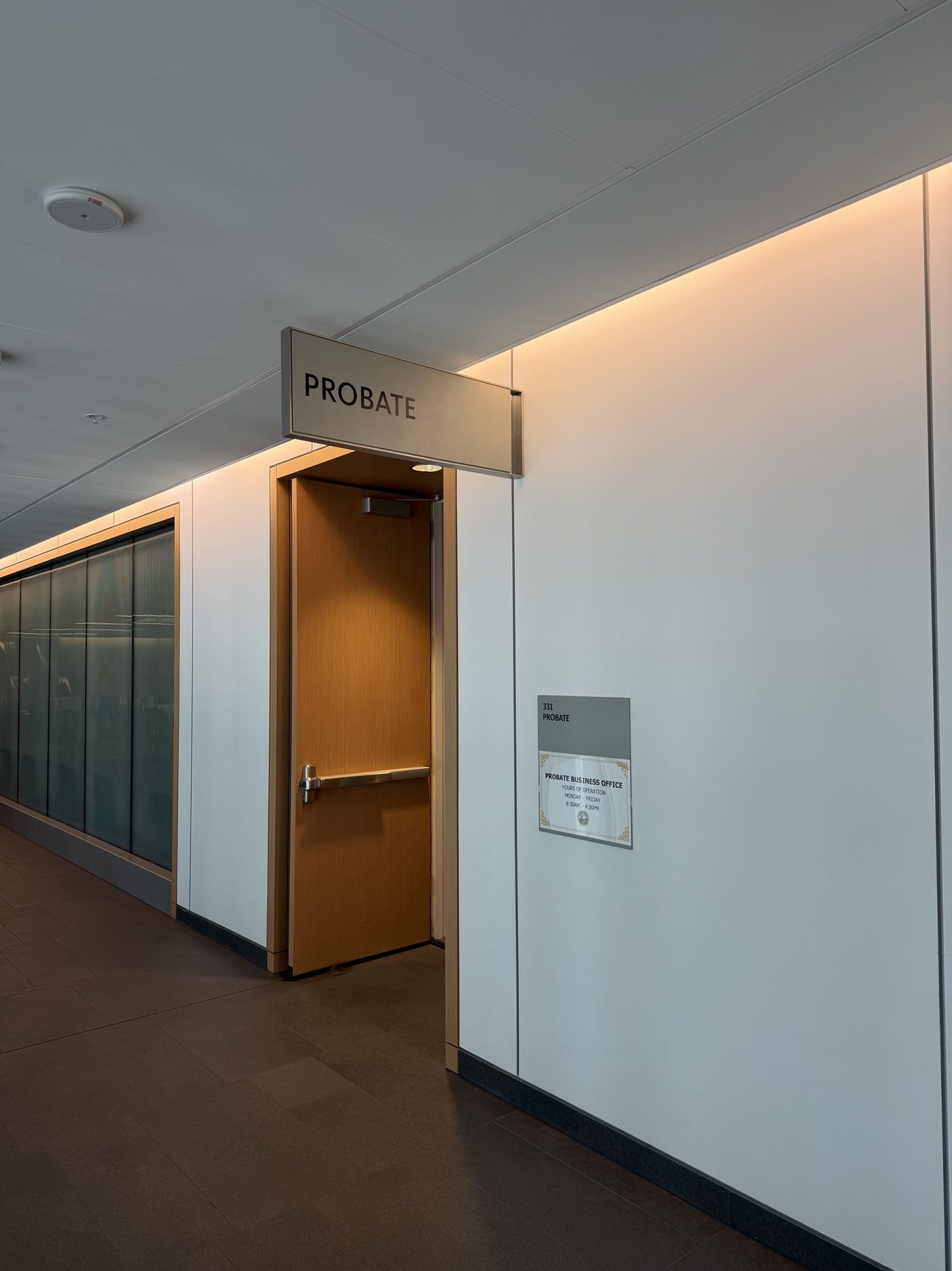 The Probate department entrance at the San Diego Central Courthouse